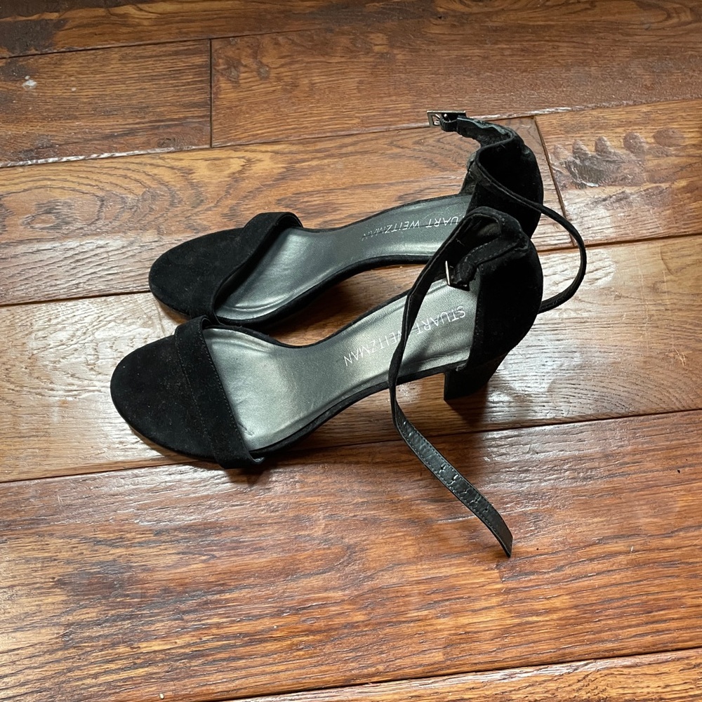 Stuart Weitzman Black Suede Women's Sandals
